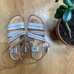 Latigo Leather Lace-up Gladiator Sandals